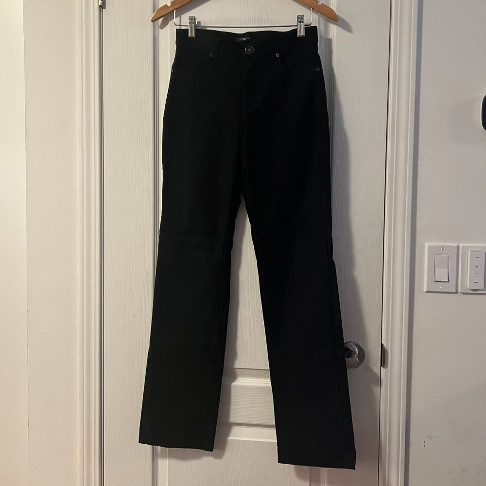 SIMON CHANG Black Knit Mid-Rise Stretchy Pants